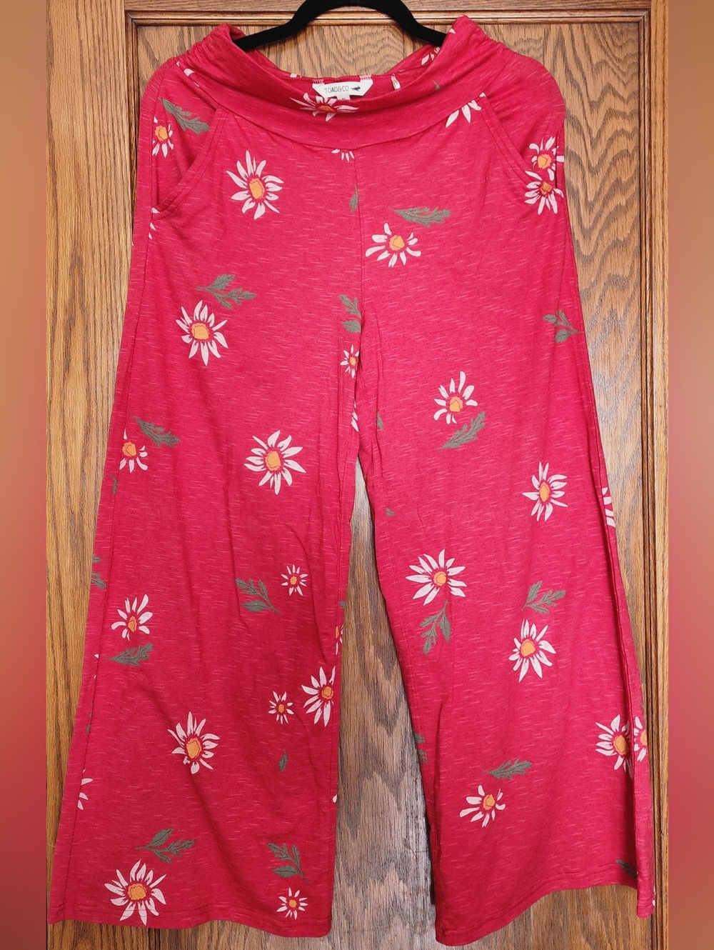 Toad&Co Red Floral Wide-Leg Lounge Pants